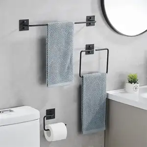 Towel Bar Suit Black Home Bathroom Towel Rack 3 Pieces Suit Bathroom Hardware Bathroom Pendant