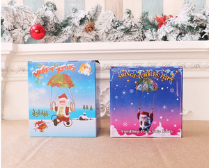 Venta caliente colgante rotación Santa Claus juguetes paracaídas Santa muñecas eléctrico Musical árbol decoración Navidad Santa Claus regalo - Product Image 3