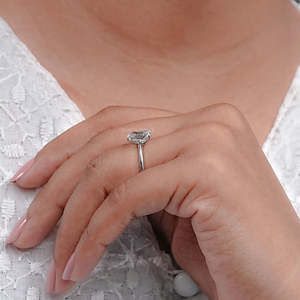 Anillos personalizados de lujo de gama alta de 18K, 14K, 10K, oro sólido, corte radiante, Diamante cultivado en laboratorio, solitario, ropa nupcial para mujer, anillos de promesa OEM - Product Image 4