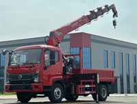 Grue télescopique montée sur camion 5T, grue à flèche en acier au manganèse, grue mobile hydraulique, mini-grue sur remorque