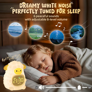 Vendita calda di Design carino portatile per bambini sveglia luce di buona qualità Silicone rumore bianco sonno Trainer con luce notturna lampada - Product Image 3