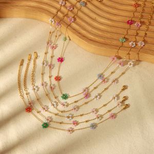 Conjunto de Joyas de Lujo INS con Colgante de Flor de la Suerte de Cinco Pétalos, Pulsera, Anillo, Pendientes y Collar con Concha para - Product Image 1