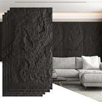 Panneau mural 3D moderne en PU, imitation pierre et grain de bois, grande dalle légère, imperméable et ignifuge pour appartements et hôtels (vente en gros)