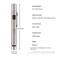 Puntatore Laser Interattivo per Gatti in Acciaio Inossidabile Durevole 3-in-1 USB con Display Digitale del Livello della Batteria