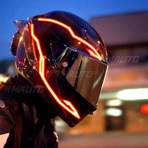 Kit di Illuminazione a Luce Fredda per Casco Moto, Striscia Lampeggiante, Adesivo Luminoso, Luci LED per Guida Notturna, Decorazione per Casco Moto - Product Image 4