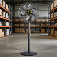 Ventilatore a piantana commerciale da esterno da 14/12 pollici con motore in rame puro, 6 pale, rete di sicurezza rinforzata, altezza regolabile, oscillante