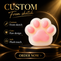 Pendentif en résine en forme de patte de chat rose, jouet en peluche personnalisé pour cadeau et décoration DIY