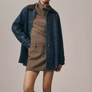 Nueva Chaqueta Vaquera de Otoño para Mujer, Talla Personalizada, Color Personalizado, Estilo Boyfriend, Lavado Ácido, Chaqueta Vaquera Vintage de Mezcla de Algodón - Product Image 1