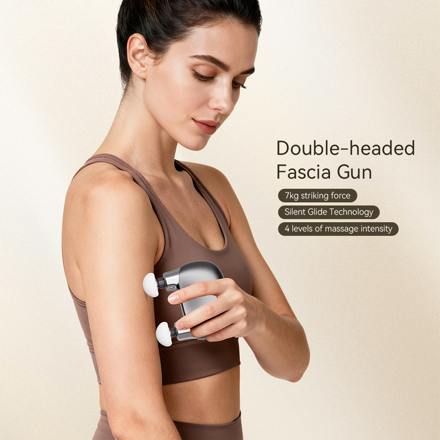 OEM/ODM Wholesale Electric Portable Handheld Deep Tissue Massager Professional Body Vibrator Mini Massage Gun with Double-head
