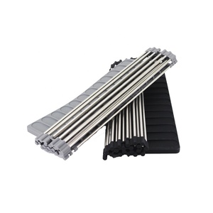 Égouttoir de comptoir de cuisine à poser sur l'évier, en acier inoxydable et silicone, organisateur de vaisselle enroulable en acier inoxydable pour séchage rapide - Product Image 2