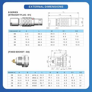 Không thấm nước đẩy kéo đồng trục thông tư tự khóa nam và nữ địa chỉ liên lạc IP50 PCB dây kết nối điện kết nối - Product Image 5