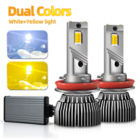 Luz Antiniebla LED de Doble Color M6Y 120W CSP3570 de Alta Potencia H11 9145 880 881 H27 PSX24W 5202 PSX26W P13W Compatible con Canbus para Kia