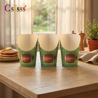 Gobelets à frites inclinés à estampage à chaud, durables, 12 oz, 14 oz, 16 oz, compatibles micro-ondes, biodégradables, gobelets en papier de qualité alimentaire pour boissons, restauration