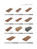 Planche de terrasse en composite WPC avec gaufrage 3D, terrasse en WPC pour extérieur