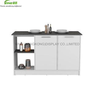 Isla de Cocina Moderna de Madera Maciza con Gabinete de Almacenamiento, Cajones y Cestas, Diseño Personalizable, Uso en Apartamentos, Encimera de Granito Artificial - Product Image 6