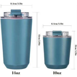 Vaso Térmico de Acero Inoxidable de 10oz/14oz con Logotipo Personalizado, Tapa Abatible Antiderrames, Taza de Viaje - Product Image 3