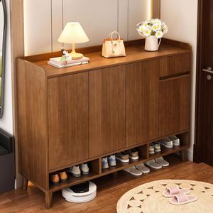 Mueble <span class=keywords><strong>de</strong></span> <span class=keywords><strong>Entrada</strong></span> <span class=keywords><strong>de</strong></span> Diseño <span class=keywords><strong>de</strong></span> Mimbre, Zapatero Moderno <span class=keywords><strong>de</strong></span> Madera con Gran Capacidad <span class=keywords><strong>de</strong></span> Almacenamiento y Asiento - Product Image 3
