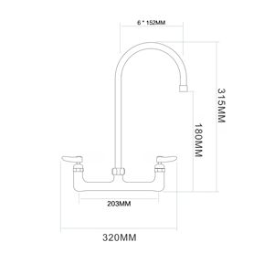 Robinet de cuisine en laiton chromé robuste à double levier, économiseur d'eau, bec rotatif à 360 degrés - Product Image 2