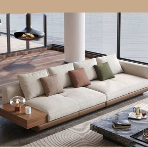 Bộ ghế <span class=keywords><strong>sofa</strong></span> mô đun chất liệu nhung mềm mại, có chức năng ngả lưng, thiết kế đơn giản, chân gỗ, thích hợp cho phòng khách hoặc trang trí nội thất nhà cửa - Product Image 2