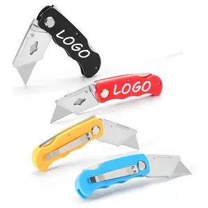 Personalization Folding Utility Knife Quick Change Blade Auto Lock Back Design with Belt Clip