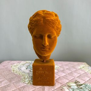 Estatuilla de retrato de cabeza de chica flocada creativa Simple Europea estatua de resina escritorio librería porche artículos de decoración amor Anime - Product Image 2