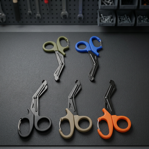 Ciseaux tactiques à lame dentelée de 15 cm avec mousqueton, ciseaux robustes pour électriciens et bricolage - Product Image 3