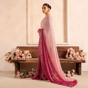 Vêtements indiens et pakistanais Bollywood Saree pour femme Saree Georgette Saree Wedding Saree Disponible en vente en gros Quantité - Product Image 6