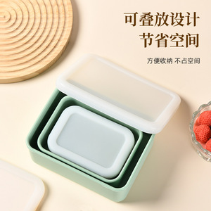 Rectangular Lunch Box Food Grade Silicone Airtight Fresh Keeping 250 1000ml Student Meal <b>Container</b> - Product Image 4