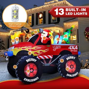 Père Noël dans Monster Truck Noël Gonflables PVC Matériel Extérieur Yard & Garden Décorations - Product Image 1