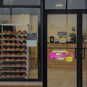 La vita è breve mangiare il Dessert prima insegna al Neon, decorazione murale del negozio di dolci, forno per Cupcake luci Led Custom insegne al Neon - Product Image 4