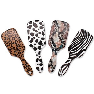Chất Lượng Cao Leopard Thiết Kế Hoang Dã Nhựa Massage Đệm Bàn Chải Tóc Biểu Tượng Tùy Chỉnh In Afro Cô Gái Mái Chèo Bàn Chải Tóc Cho Phụ Nữ Đàn Ông - Product Image 1