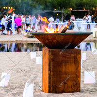 Brasero Barbecue en Acier Corten de 120 cm, Style Rouille, Nouveau BBQ Moderne en Acier Corten