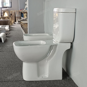 WC moderne en céramique carré avec bidet intégré, deux pièces, chasse d'eau directe – Modèle très populaire pour <span class=keywords><strong>l</strong></span>'Amérique du <span class=keywords><strong>Sud</strong></span>, <span class=keywords><strong>l</strong></span>'Argentine et les pays <span class=keywords><strong>de</strong></span> <span class=keywords><strong>l</strong></span>'UE - Product Image 6