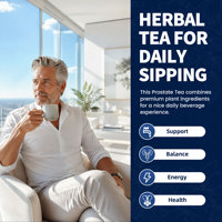 Teh Herbal Prostat untuk Pria Jiaoming Layanan Label Pribadi OEM Suplemen Kesehatan Alami Minuman Teh Harian Campuran