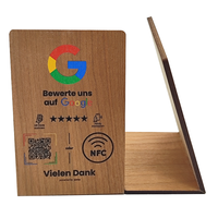 Table de support d'examen google NFC en bois personnalisée Ntag213 affichage de la carte de code QR pour Google Review Restaurant Menu carte de médias sociaux