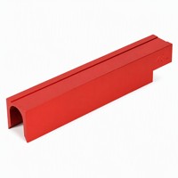 Custom CNC Milling Aluminum Extrusion Profile,.Red Anodized U-Groove Aluminum Bar for Automation Equipment