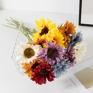 Artificial Sunflowers Single Colored Sunflowers Artificial Flowers For Wedding Decoration Factory Fake Flowers Wholesale