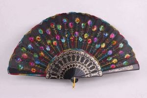 Éventail pliant en plastique avec motifs de dragon brodés chinois orientaux, différentes couleurs, pour fournitures promotionnelles de fête - Product Image 2