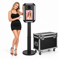 Photomaton miroir carré pour iPad avec écran LCD et logiciel pour les fêtes