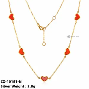 Wholesalers Simple 18k Gold Plating 925 Sterling Silver Love Pendant Necklace Cornelian Heart Necklace For Women