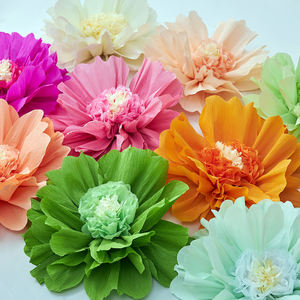 DAMAI grandes fleurs en papier Pastel fête arc-en-ciel décorations de fleurs artisanales pour la fête du printemps mariage décor d'<span class=keywords><strong>anniversaire</strong></span> en plein air - Product Image 4