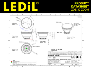 Lentilles LED Ledils C17716_ZOE-30-ZOOM en PMMA, lentille ronde simple de 31,6 mm (D), angle de faisceau de 16,97°, 13-42 pour l'éclairage LED - Product Image 3