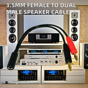 Câble <span class=keywords><strong>adaptateur</strong></span> de haut-parleur femelle à double mâle 3.5mm avec prise audio en PVC connecteur TRS pour écouteurs Stock audio - Product Image 2