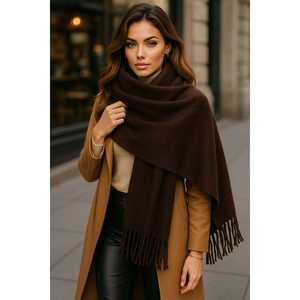 ผ้าคลุมไหล่พู่ห้อยสีเทาแบบชนเผ่า ทรงหลวม สำหรับอากาศหนาว-Sal1296 - Product Image 6