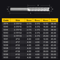 HUHAO 3.175 /4/6mm Fraise à maïs étendue Carbure en acier au tungstène Fraise à maïs Cnc Routeur Bits