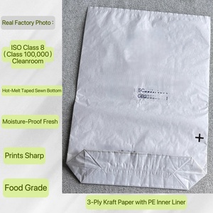 Sacs en papier pour dioxyde de titane, sacs à fond carré de 25 kg avec doublure en PE, résistants à l'humidité, pour l'emballage de poudres industrielles chimiques, OEM - Product Image 4
