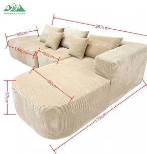 Canapé-lit convertible extensible de luxe Wayon en mousse compressible, ensemble de salon moderne sans pieds pour salon et villa - Product Image 2