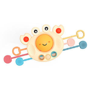 Jouet à tirer musical en plastique en forme de crabe amusant pour bébés de 0 à 2 ans, jouet de dentition pour les doigts - Product Image 5
