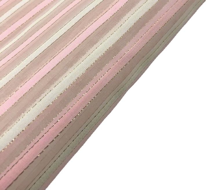 Ready goods thin and breathable organza brocade yarn dyed rainbow stripe design silk fabric