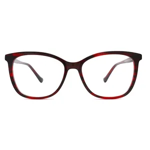 Wholesale Cat Eye Shape Acetato Optical Frames Preço de fábrica Óculos Quadros Designer para Mulheres